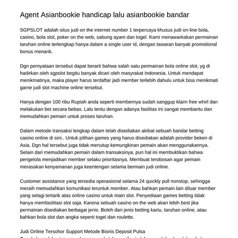 forum asian bookie|asianbookie handicap.